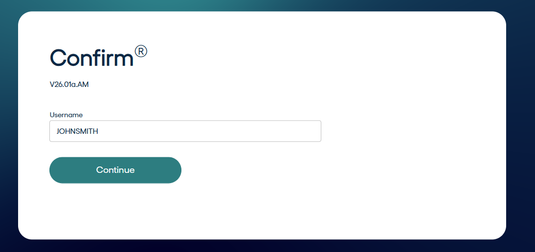 Sam Login Screen